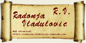 Radonja Vladulović vizit kartica